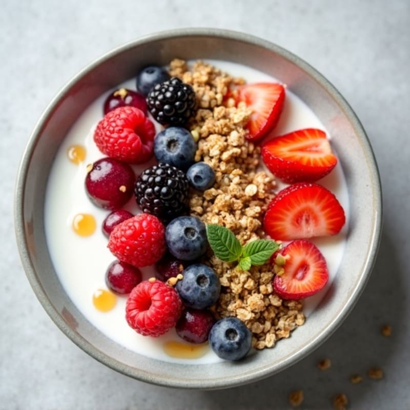 Creamy Greek Yogurt Bowl with Mixed Berries and Chia Seeds