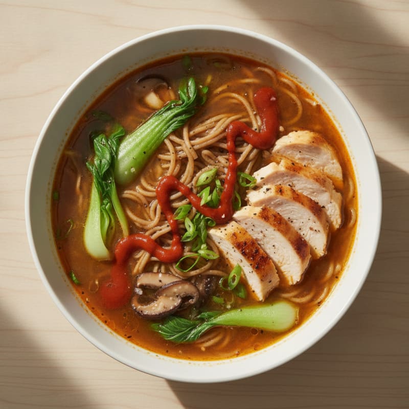 Sriracha Chicken Ramen Soup