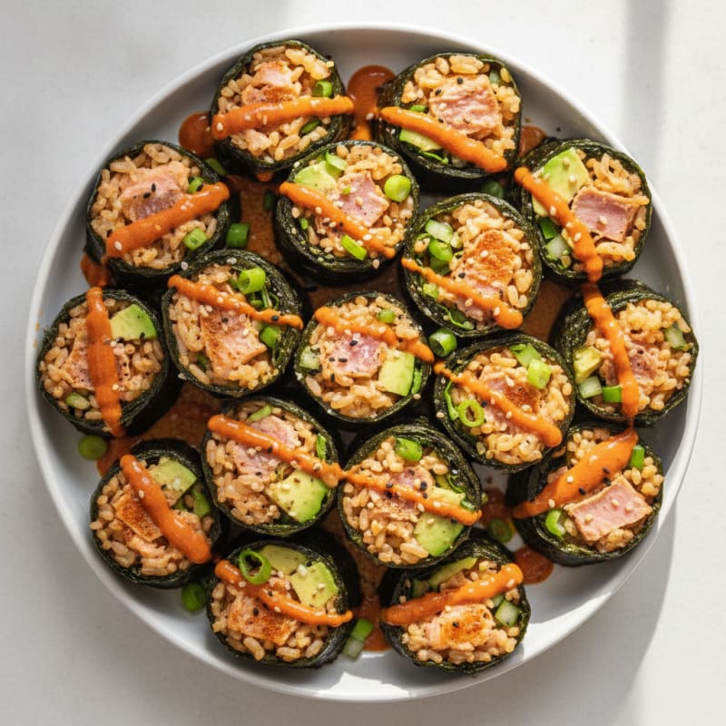 Spicy Salmon Tuna Seaweed Wraps