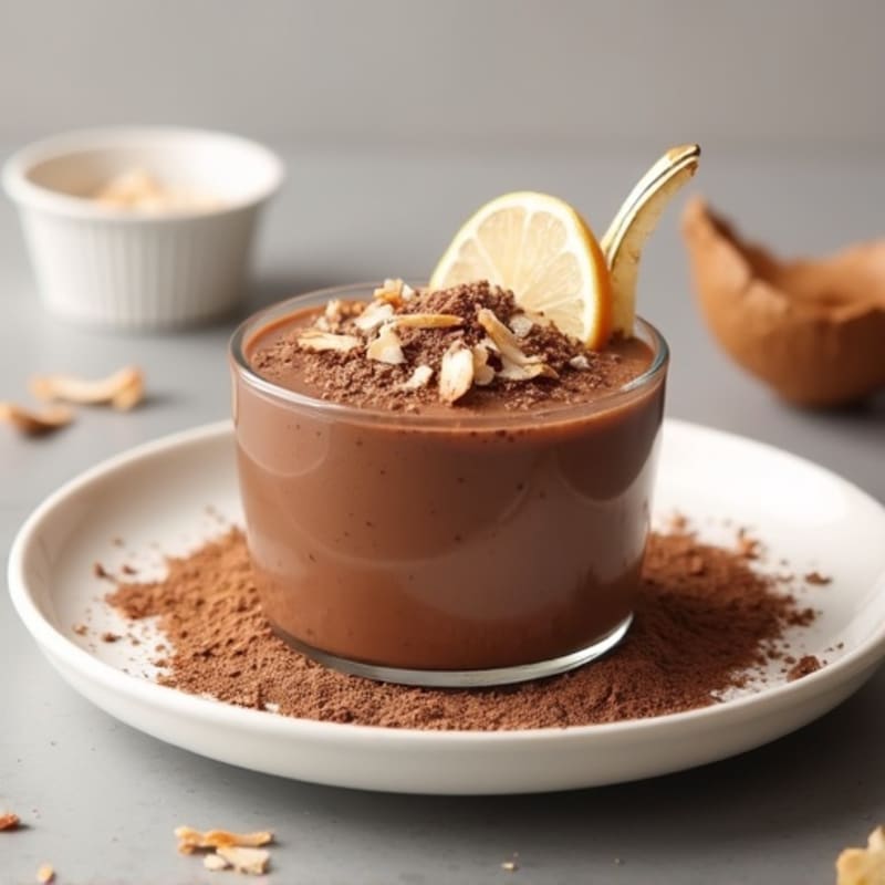 Silky Chocolate Protein Pudding with Toasted Coconut