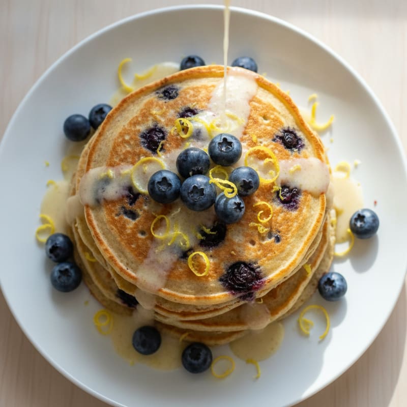 Blueberry Ricotta Pancakes with Lemon Zest
