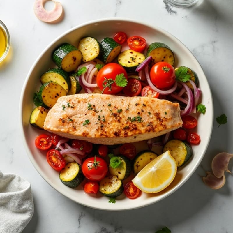 Tuna and Roasted Vegetable Sheet Pan Dinner