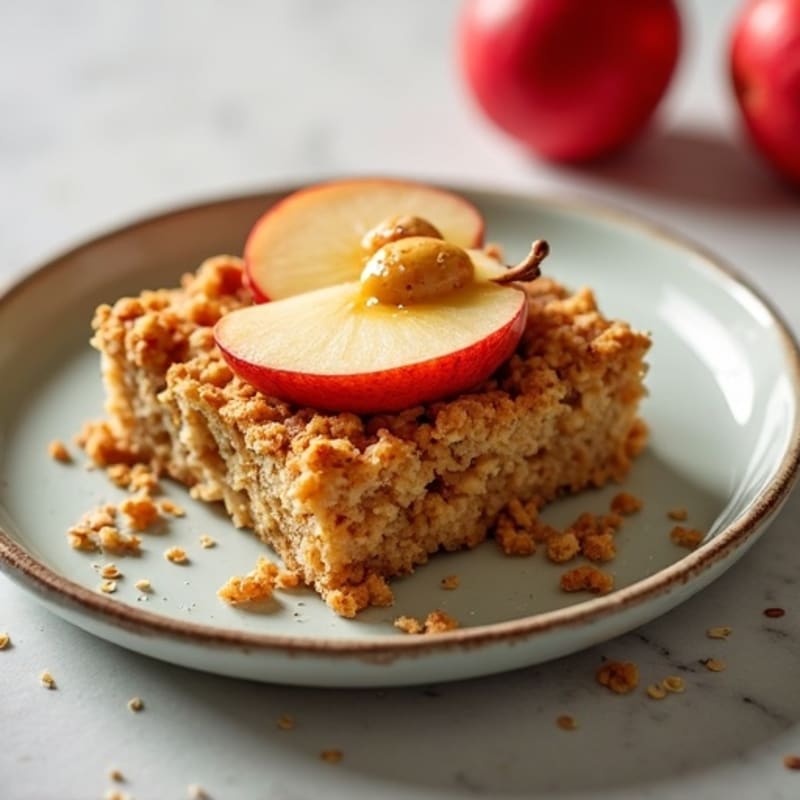 Warm Cinnamon Spiced Baked Apple Oatmeal
