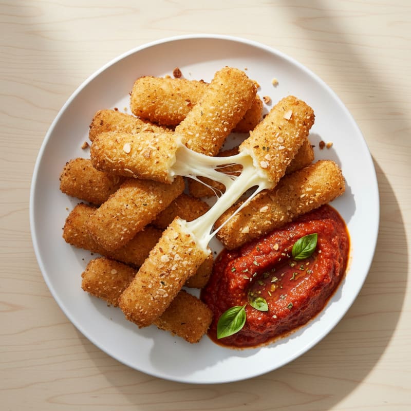 Baked Mozzarella Sticks with Marinara