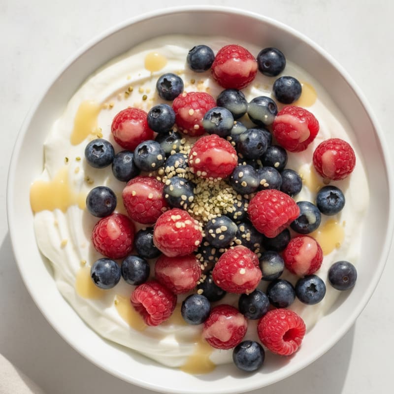 Greek Yogurt Protein Pudding with Berries