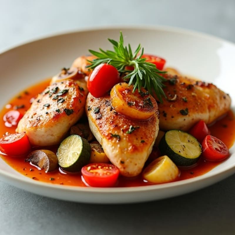 Herb-Roasted Chicken Cacciatore with Garden Vegetables