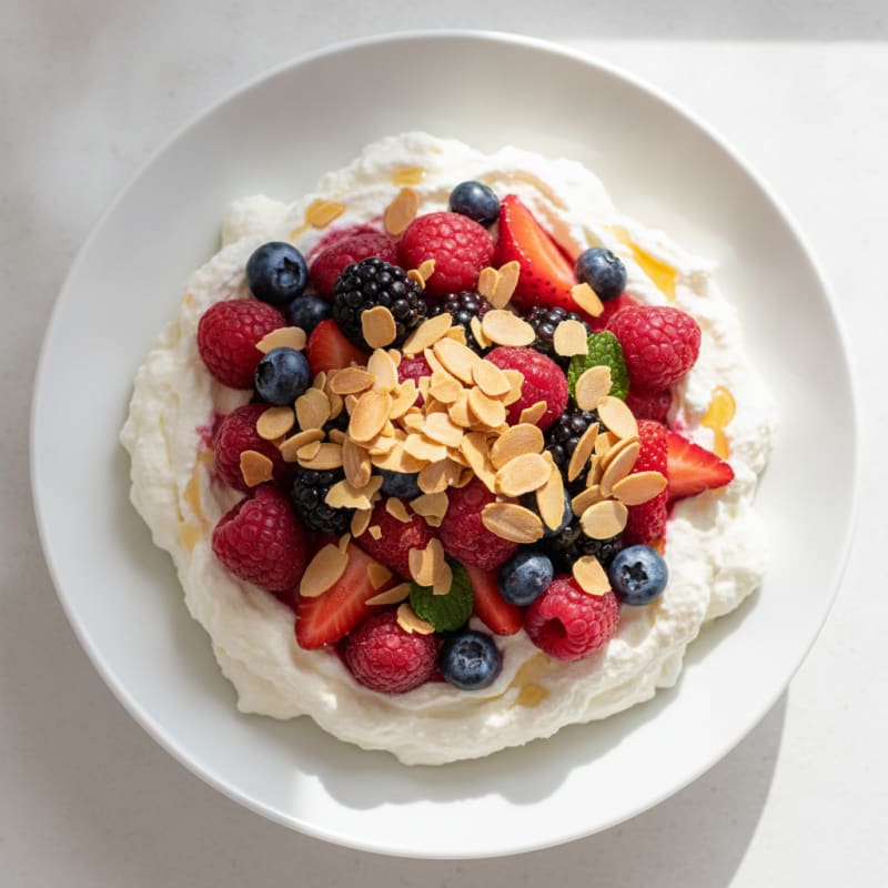 Creamy Greek Yogurt Protein Mousse with Mixed Berries
