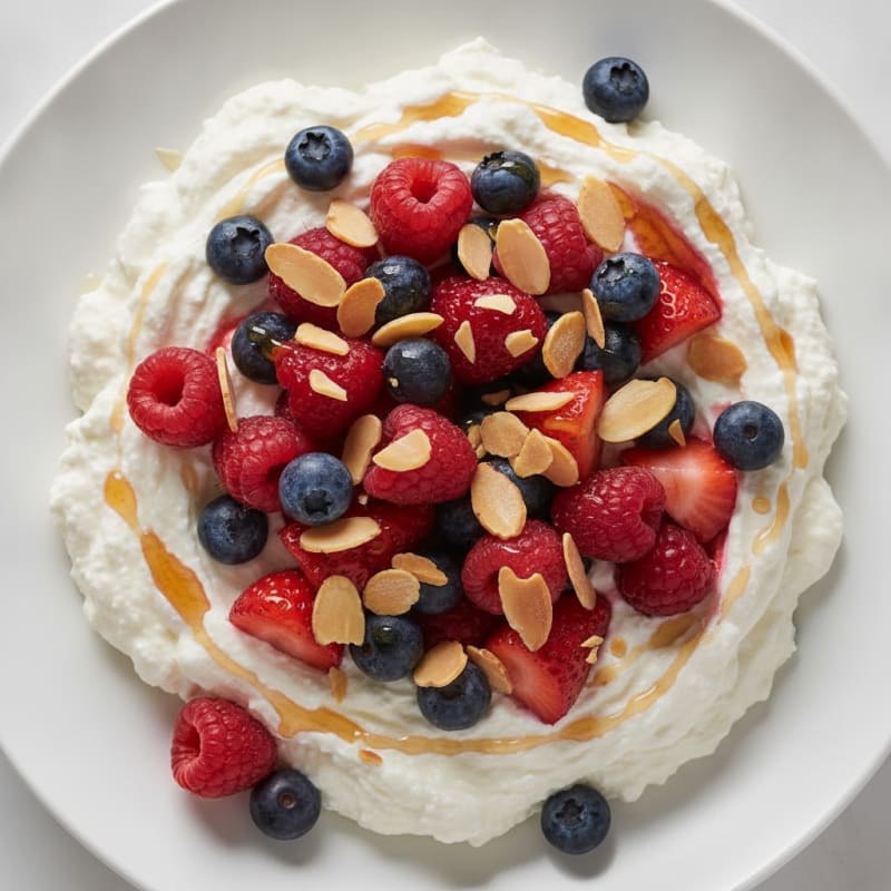 Greek Yogurt Protein Mousse with Mixed Berries