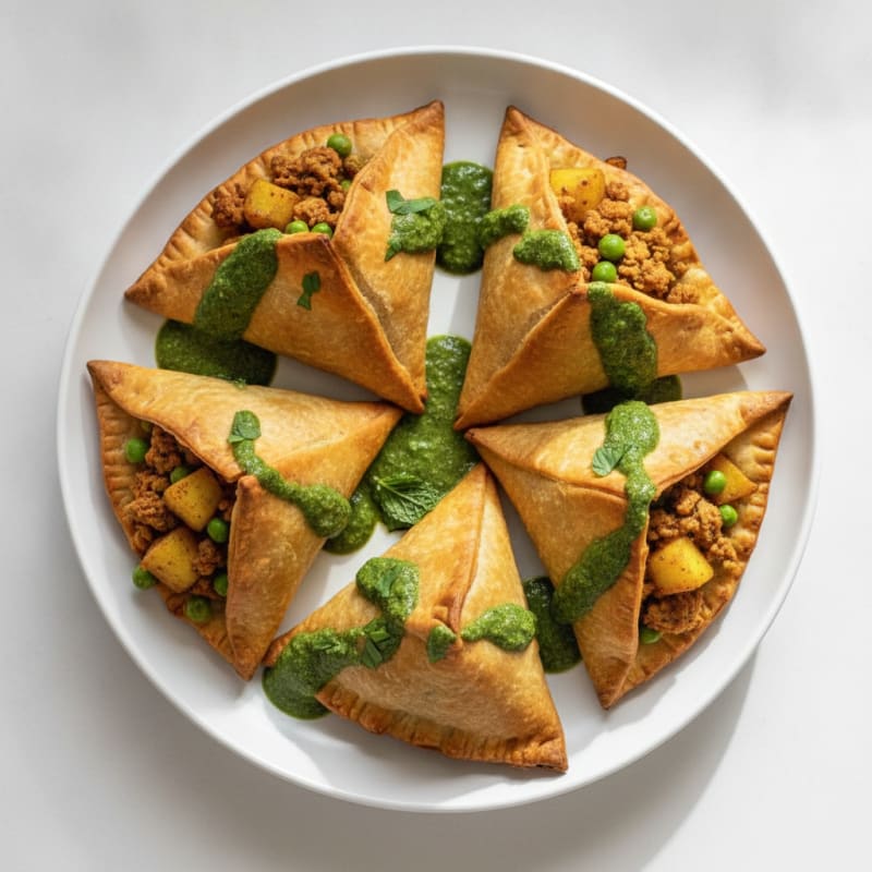Curried Potato and Pea Samosas