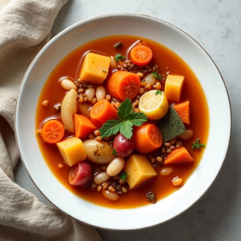 Hearty Root Vegetable and Bean Stew