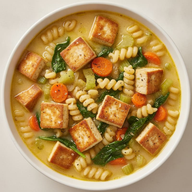 Tofu Rotini Protein Power Soup