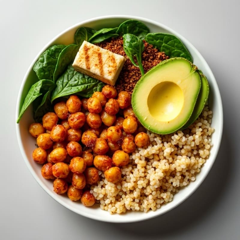 Crispy Spiced Chickpea and Quinoa Power Bowl