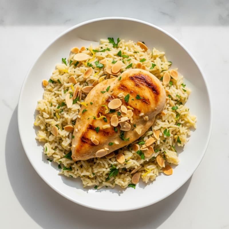 Lemon Herb Rice Pilaf with Toasted Almonds