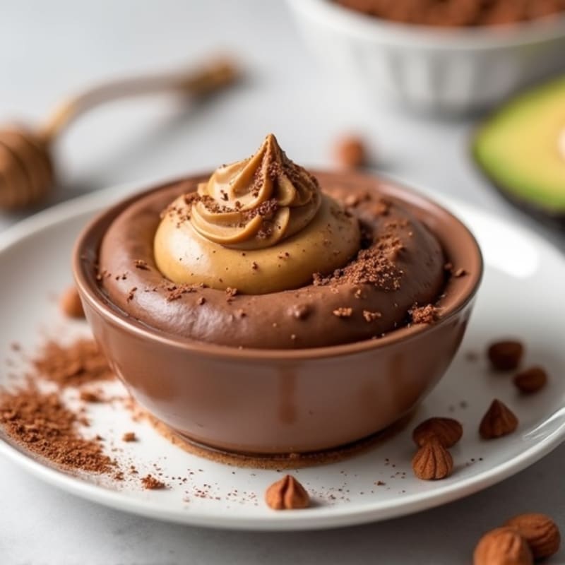Silky Chocolate Protein Pudding with Almond Butter Swirl