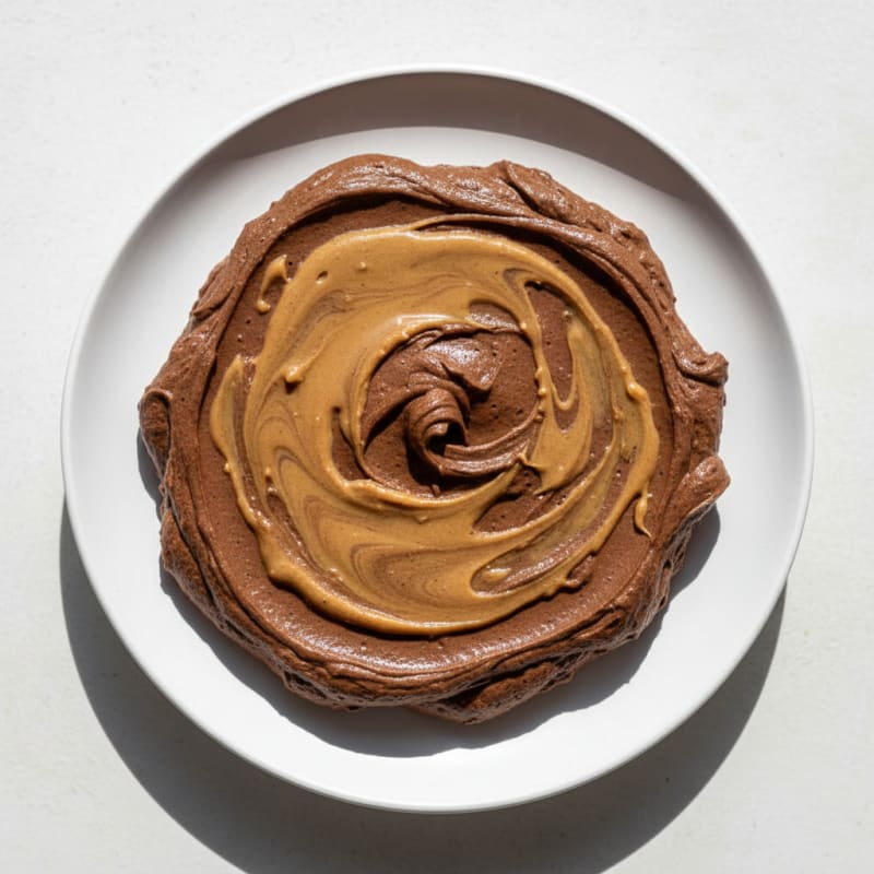 Chocolate Protein Mousse with Almond Butter Swirl