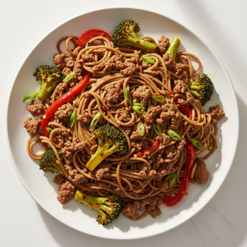 Savory Ground Beef and Noodle Skillet