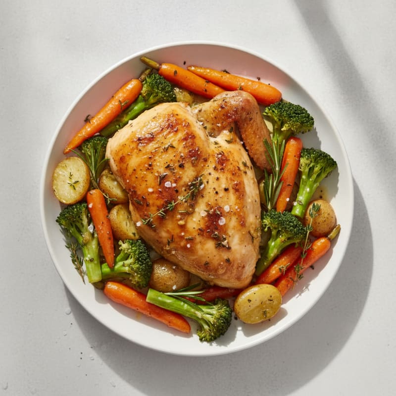 Garlic Herb Butter Roasted Chicken
