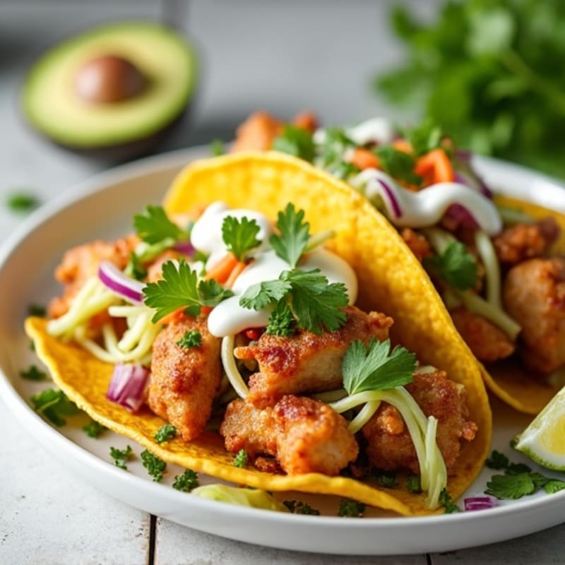 Crispy Chicken Tacos with Fresh Slaw