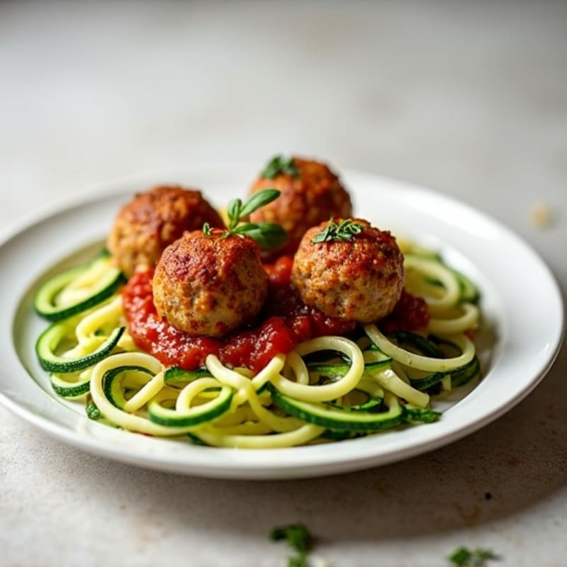 Lean Turkey Meatballs with Zucchini Noodles