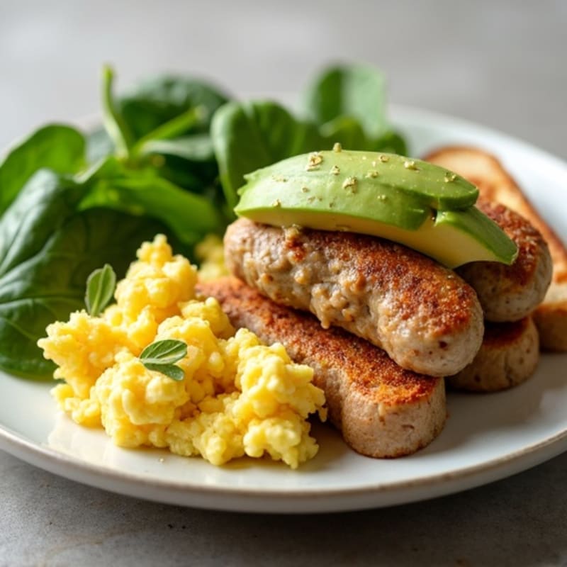 Egg White and Turkey Sausage Scramble with Spinach