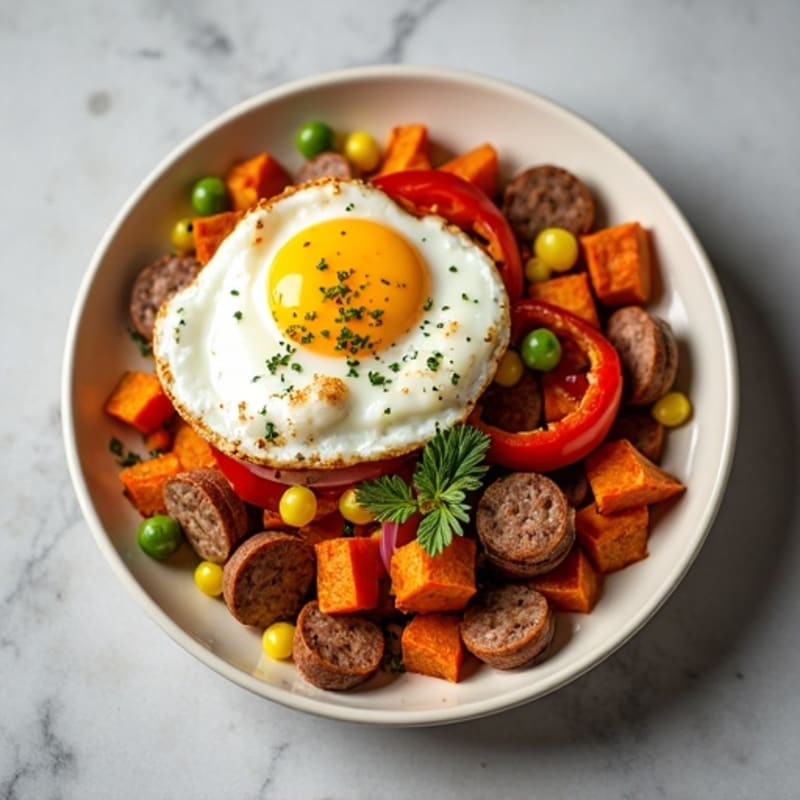 Protein-Packed Sweet Potato Hash with Eggs