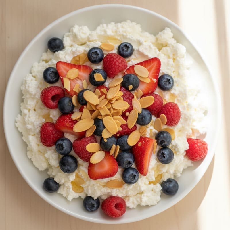Silky Greek Yogurt and Cottage Cheese Whip with Mixed Berries