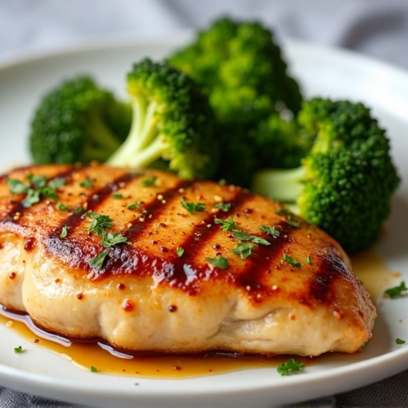 Pan-Seared Ginger-Garlic Glazed Chicken with Roasted Broccoli