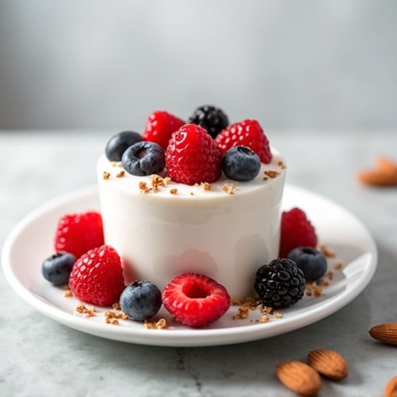 Silky Greek Yogurt Protein Mousse with Berries
