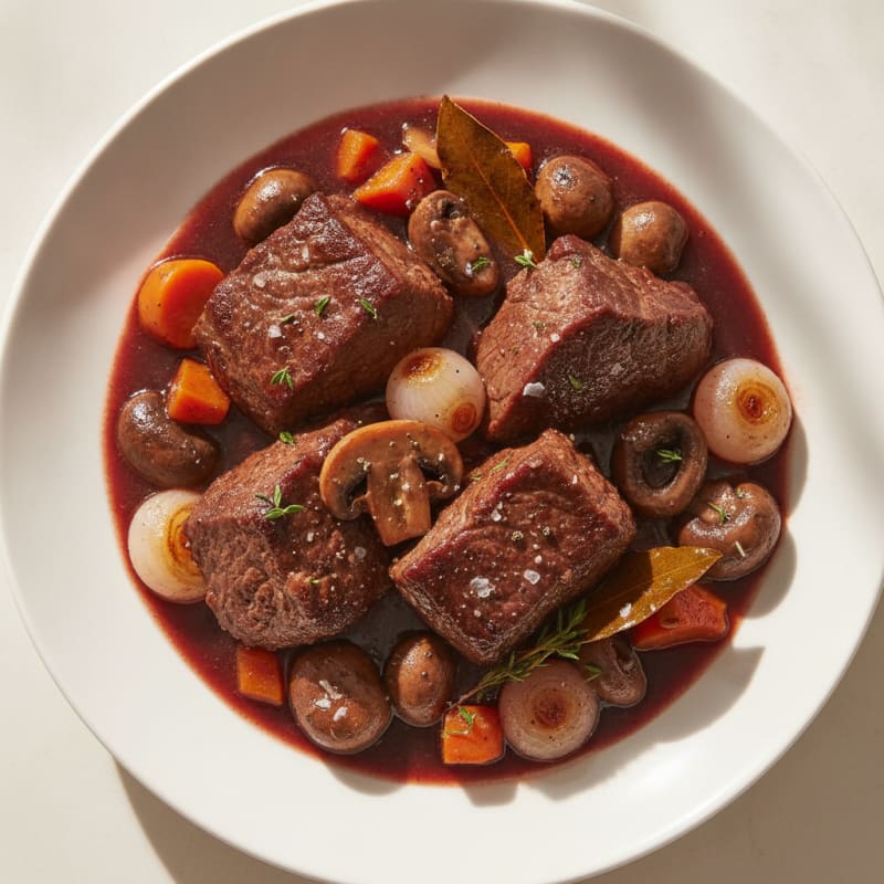 Classic Beef Bourguignon with Pearl Onions
