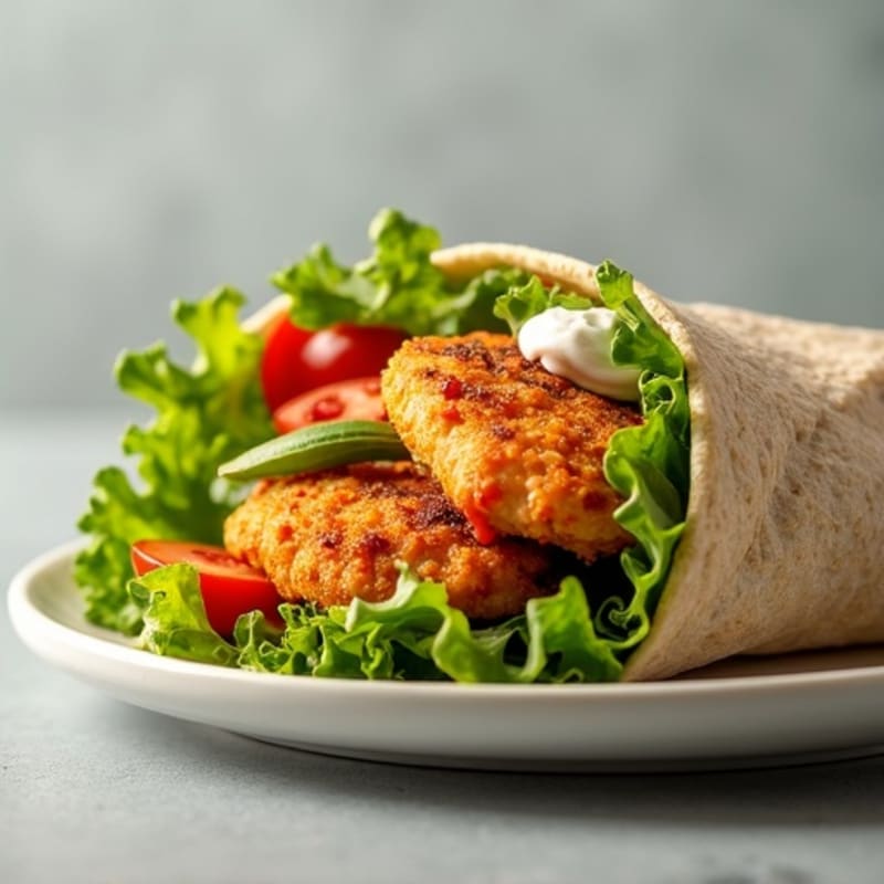 Crispy Buffalo Chicken Wrap with Fresh Greens