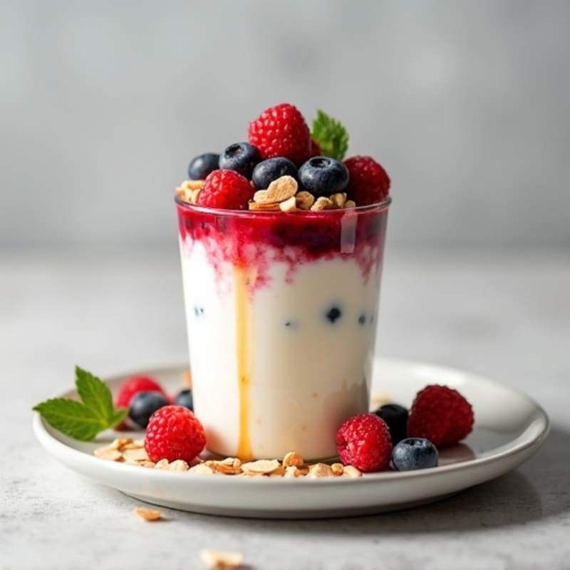Greek Yogurt Protein Parfait with Mixed Berries