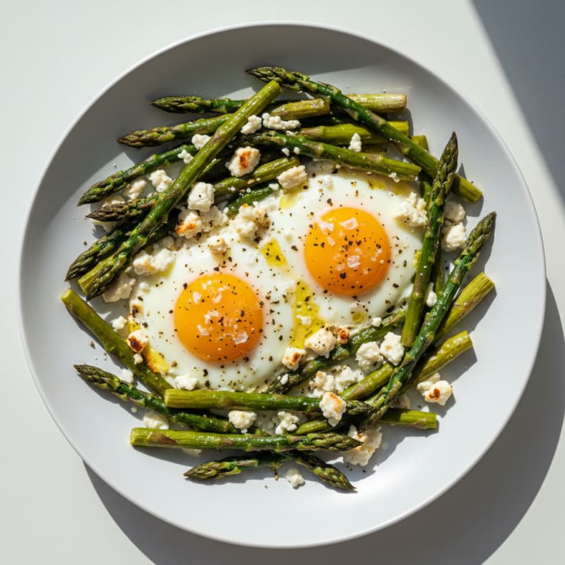 Baked Eggs with Roasted Asparagus