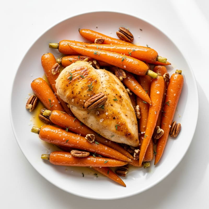 Maple-Glazed Roasted Carrots with Pecans