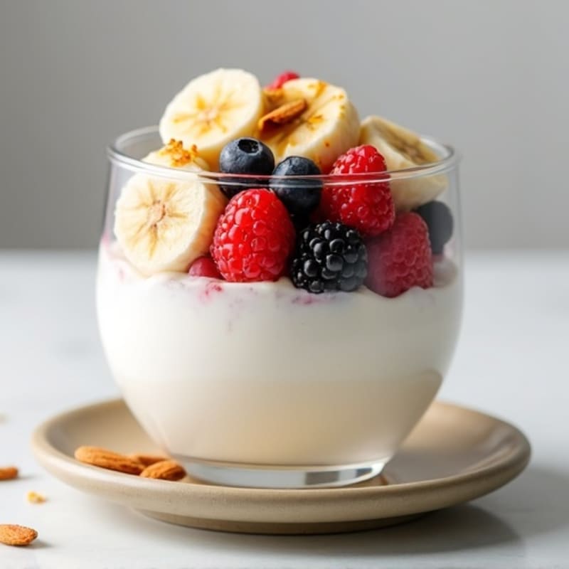 Creamy Greek Yogurt Parfait with Fresh Berries and Toasted Almonds