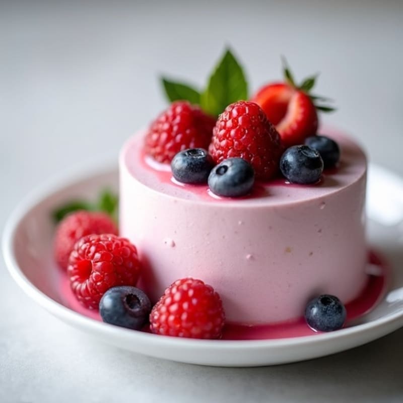 Silky Greek Yogurt Protein Mousse with Mixed Berries