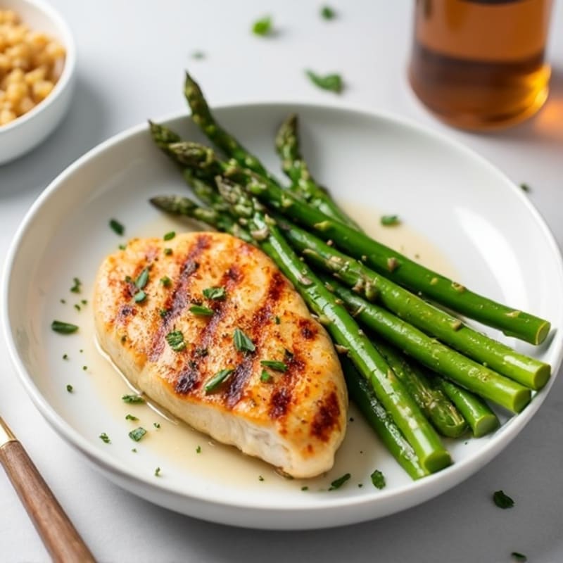 Grilled Chicken Breast with Steamed Asparagus