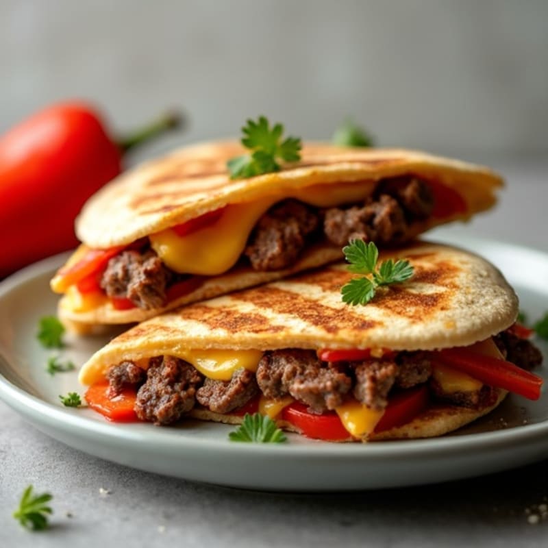 Grilled Steak and Bell Pepper Quesadillas
