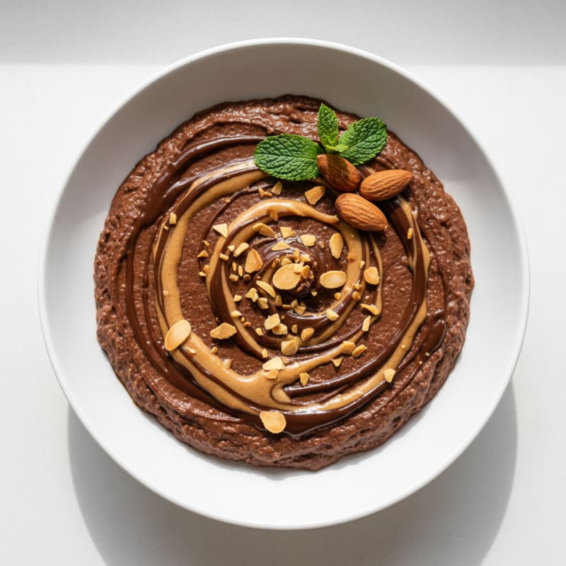 Silky Chocolate Protein Pudding with Almond Butter