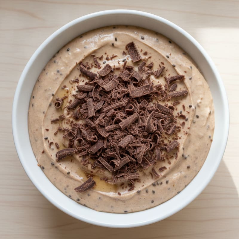 Greek Yogurt Protein Mousse with Dark Chocolate Shavings