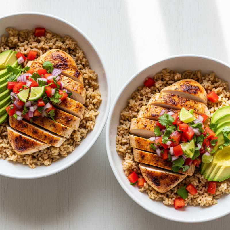 Crispy Chicken Taco Bowls with Zesty Pico