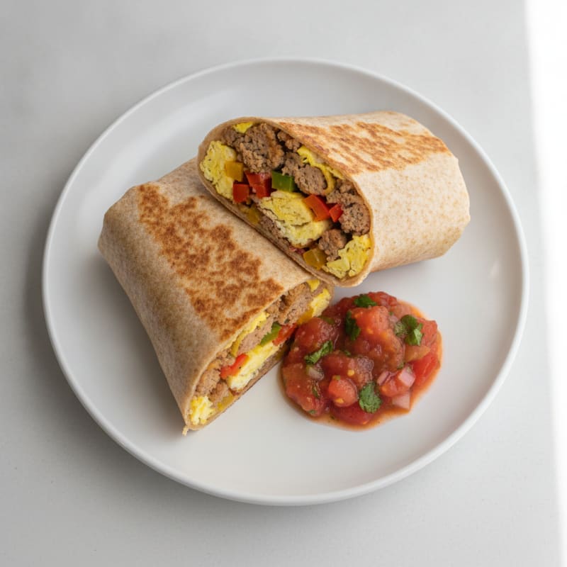 Hearty Sausage and Egg Breakfast Burrito