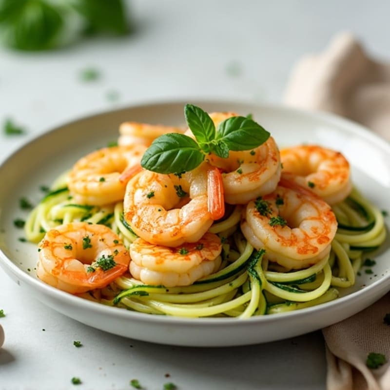 Lemon-Garlic Butter Shrimp with Herb Zucchini Noodles