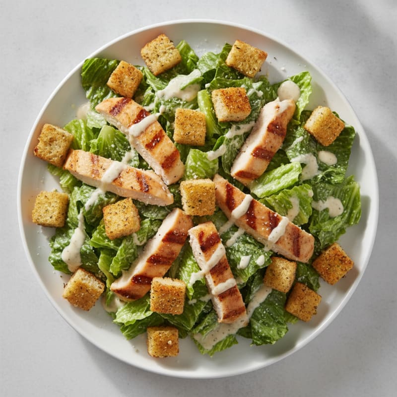 Chicken Caesar Salad with Garlic Croutons
