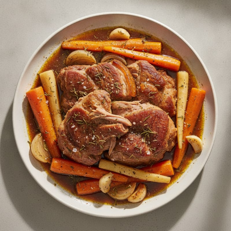 Slow-Cooked Pork Shoulder with Root Vegetables