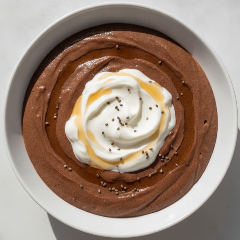 Silky Chocolate Protein Pudding with Chia Seeds