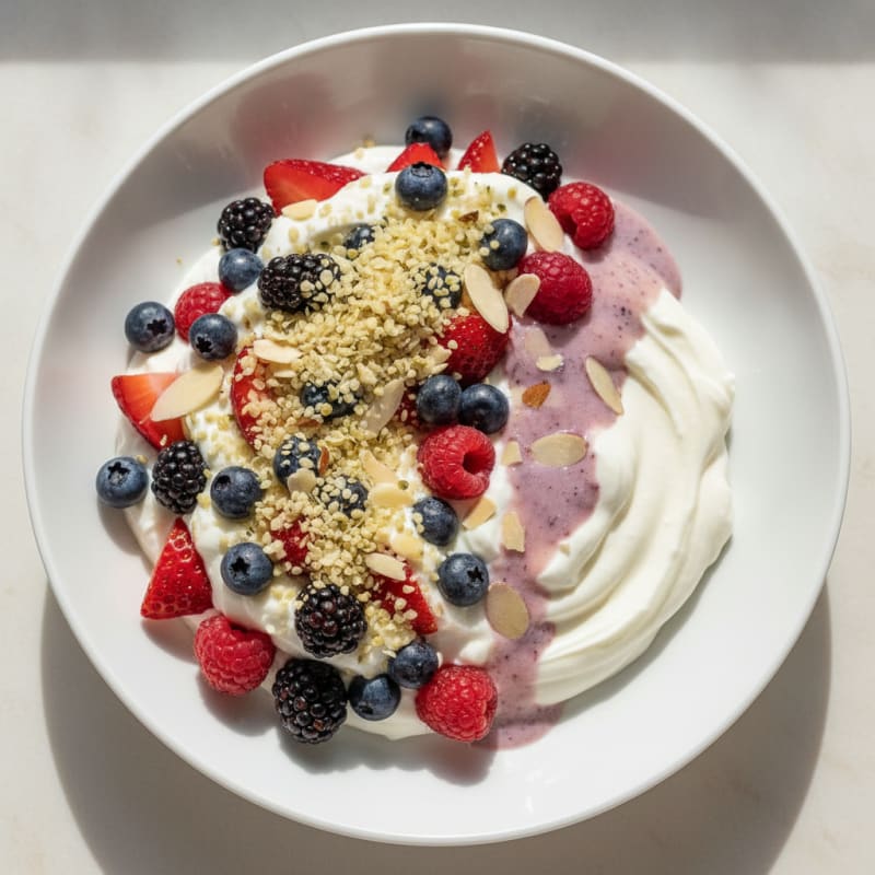 Greek Yogurt Protein Parfait with Mixed Berries