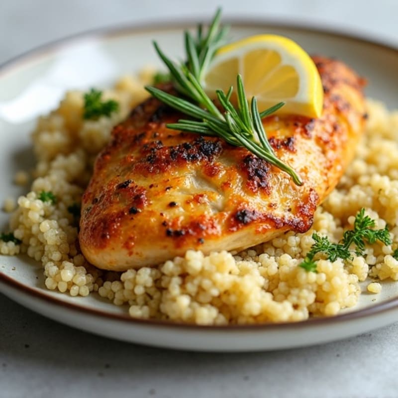 Herb-Roasted Chicken with Lemon Garlic Quinoa