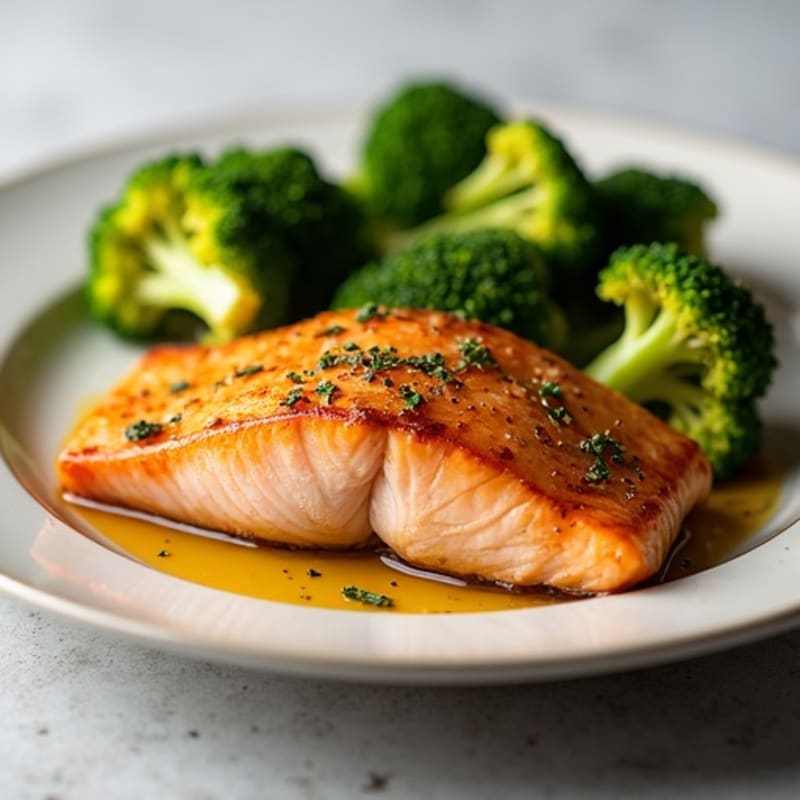 Honey-Garlic Glazed Salmon with Roasted Broccoli