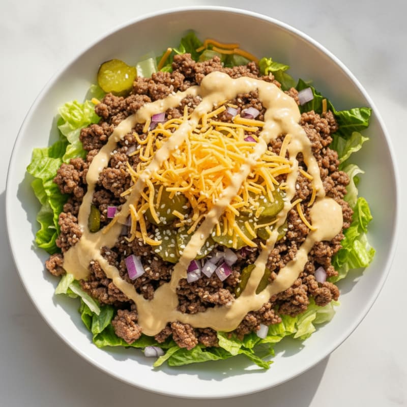 Ground Beef Big Mac Bowl