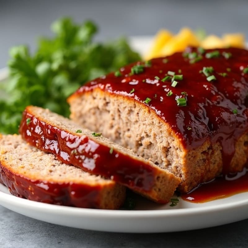 Smoky BBQ Glazed Turkey-Bacon Meatloaf